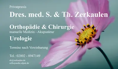 Dres. med. Zerkaulen Privat Praxis Orthopädie & Urologie & Manuelle Therapie & Osteopathie