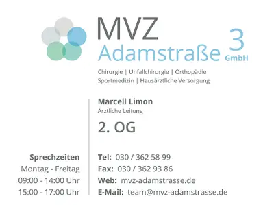 MVZ Adamstraße 3 | Chirurgie, Orthopädie & Hausärztliche Versorgung in Berlin-Spandau