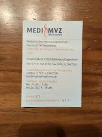 ÄRZTE vor Ort - MEDI-MVZ GmbH - Böblingen - Dagersheim