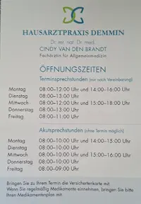 Hausarztpraxis Demmin - Dr. rer. nat. Dr. med. Cindy van den Brandt