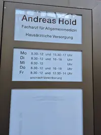 Andreas Hold, Facharzt für Allgemeinmedizin