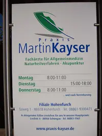 Praxis Martin Kayser -Filiale Hohenfurch- Allgemeinärzte Akupunktur Naturheilverfahren