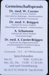 Internistische-allgemeinärztliche Hausarztpraxis Dr. med. Brüggen/ Coester- Brüggen/ Schumann