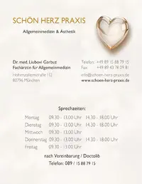 SCHÖNHERZPRAXIS Fachärztin für Allgemeinmedizin & Ästhetik Fr. Liubovi Garbuz