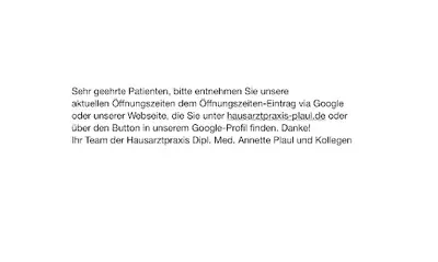 Hausarztpraxis Dipl. Med. Annette Plaul
